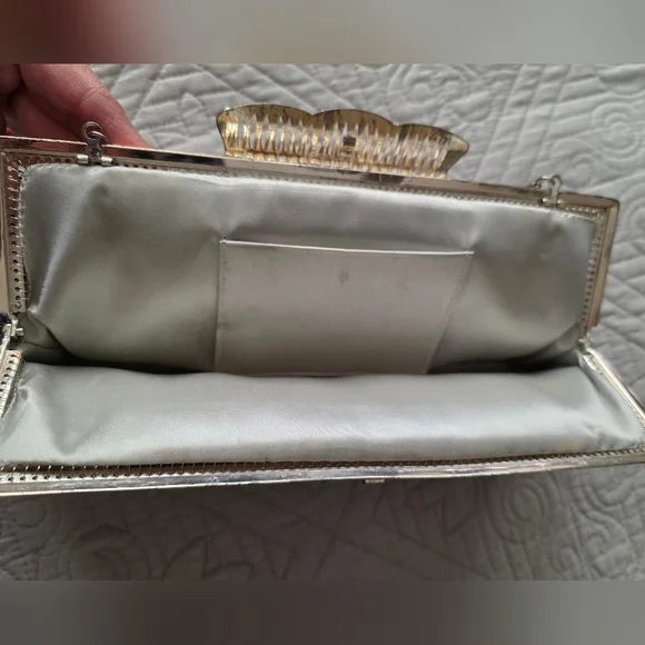 Vintage Fay Swafford Original Silver Mesh  Evening Clutch - Picture 8 of 11